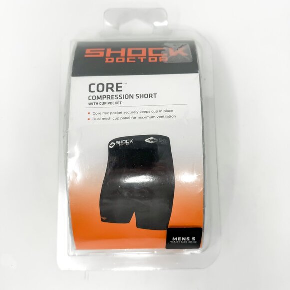 Shock Doctor Core Compression Shorts with Athletic Cup Pocket Black Men's Small - Picture 1 of 7